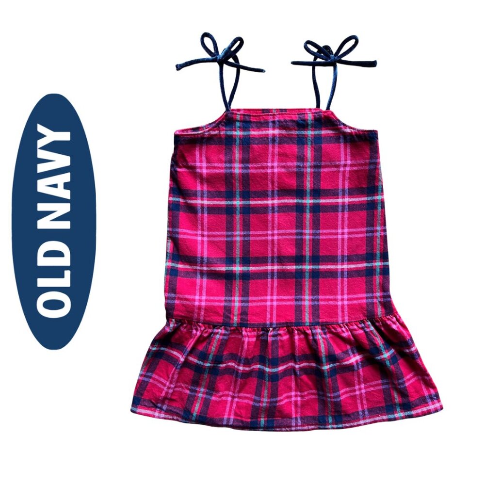 Red Plaid Tie-Bow Ruffled Dress (6-7)